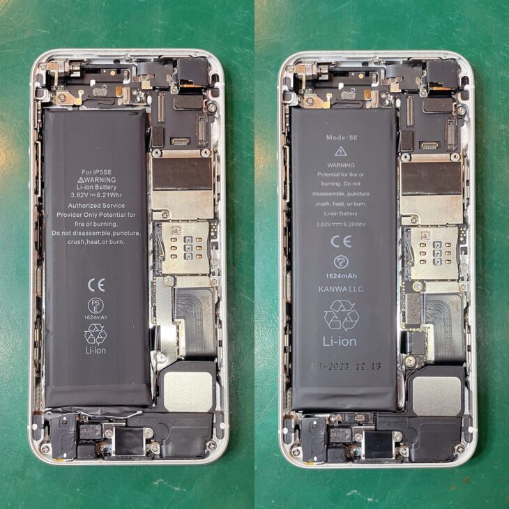 初代iPhoneSEのバッテリー交換 Before After